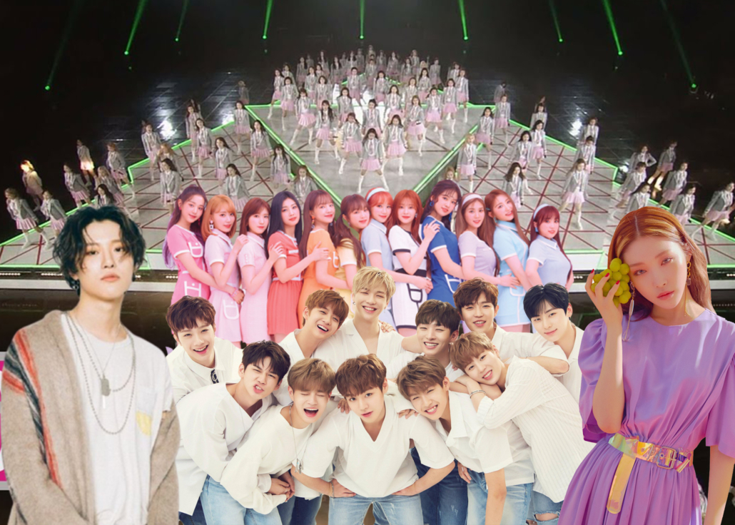 produce 101 wanna one izone ioi x1