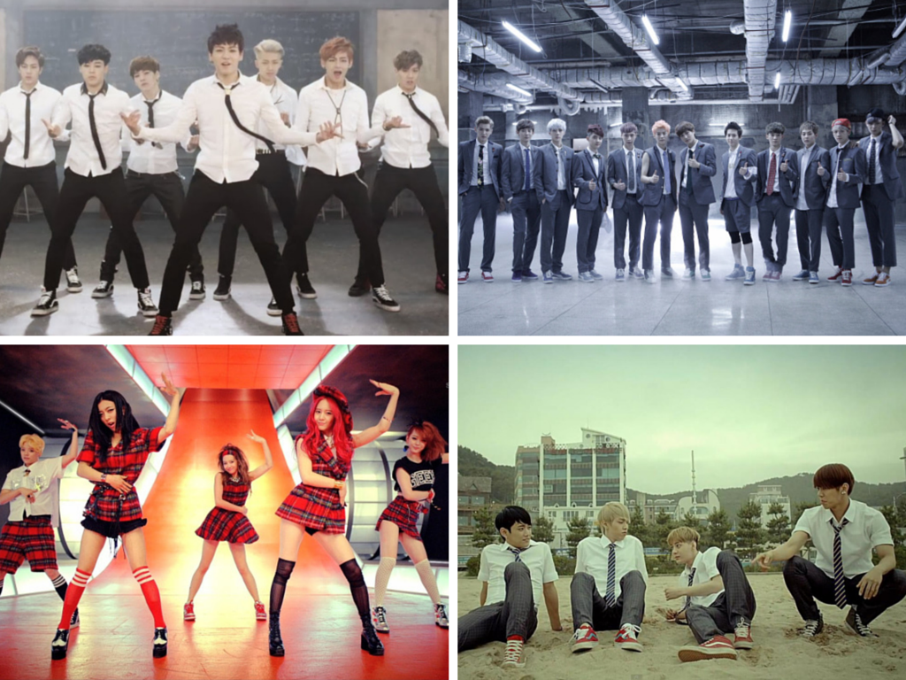 kpop school uniforms music video